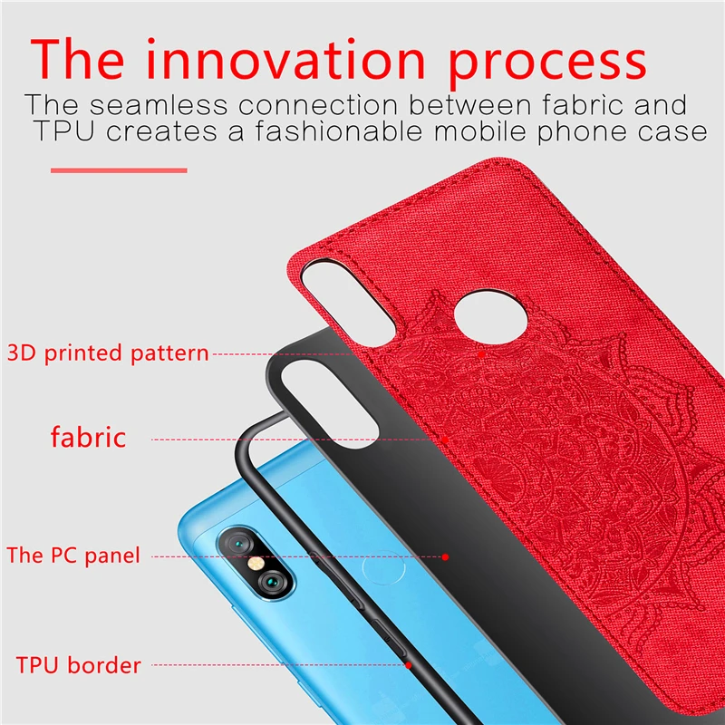 Чехол для Xiaomi Redmi Note 6 Pro модный тканевый чехол силиконовый чехол-бампер + телефона