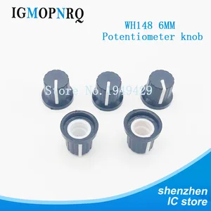 10 шт., диаметр вала 6 мм, пластиковые ручки потенциометра с резьбой, колпачки wh148
