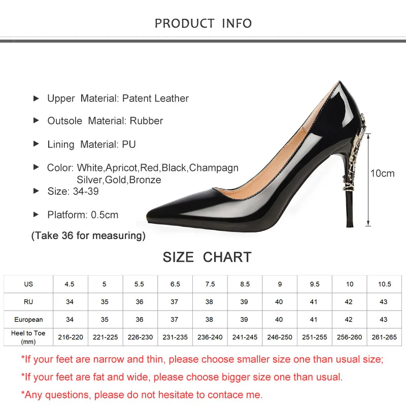 

2019 New Spring/Autumn Women Pumps High Thin Heels Pointed Toe Shallow Metal Decoration Sexy Party Women Shoes Black High Heel