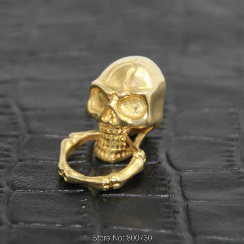 (C06) 3 шт. твердая латунь Concho Slide Skull O Ring Соединительная цепочка для кошелька деталь