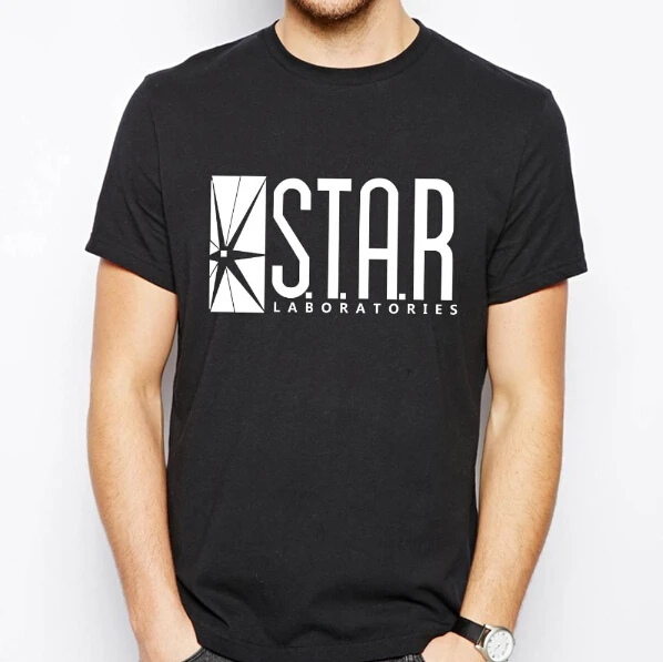 Star Laboratories футболки Для мужчин с надписью короткий рукав Футболка круглым вырезом