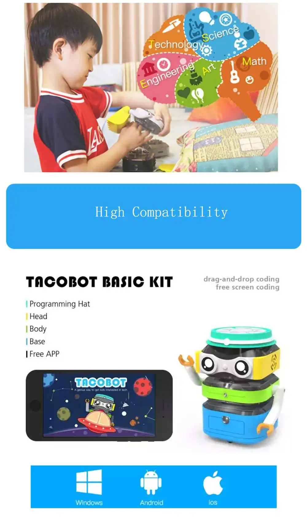 Robospace TacoBot DIY паровой RC робот препятствия Avoi танец инфракрасный отслеживание пой Танцующий Робот детские подарочные игрушки