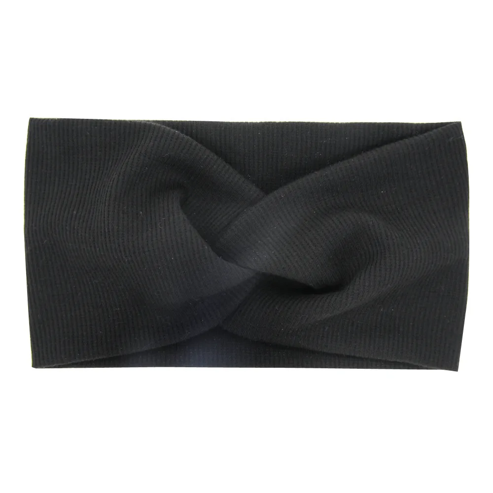Ruoshui «крест-накрест» для девочек повязка на голову, однотонная эластичная резинка для волос; тюрбан из плотного хлопка на голову с бантом, подарок, аксессуары для волос Головные уборы
