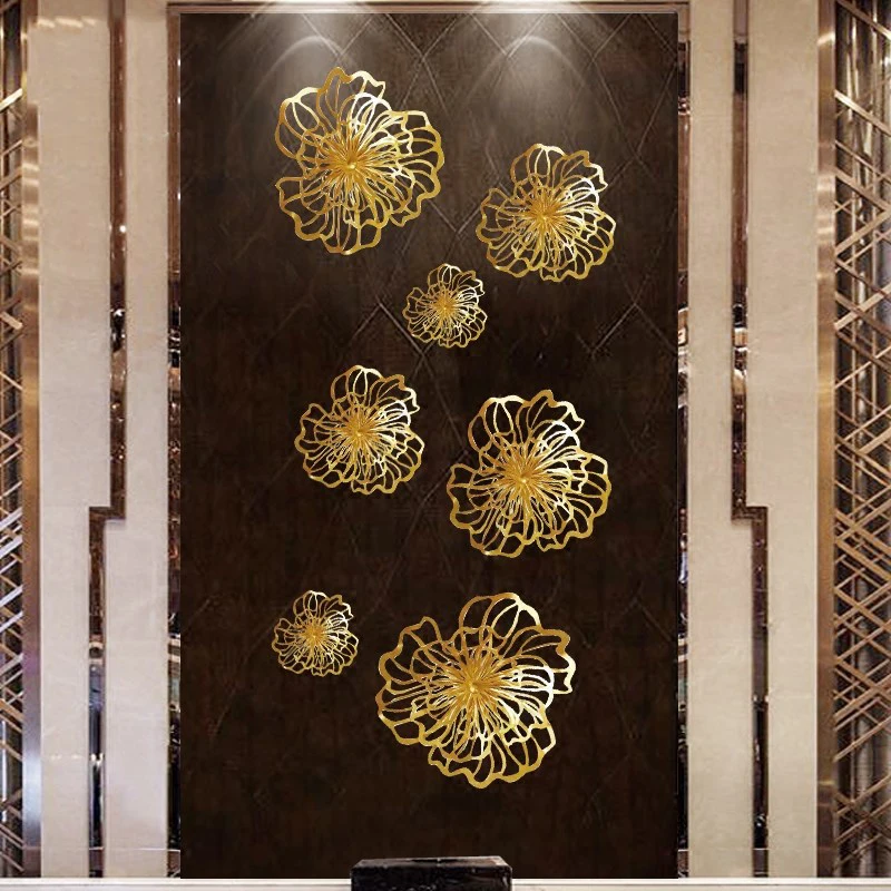 Modern Wrought Iron Flower Wall Decoration Hanging Ornaments Bedroom Livingroom Sofa Background Sticker Mural Crafts | Дом и сад