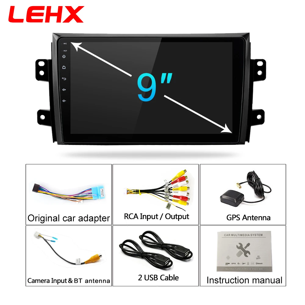 LEHX 2.5D ips экран Автомобильный Радио плеер для Suzuki SX4 2006 2007 2008-2011 2012 2Din Android 8,1 Мультимедиа gps навигационный плеер