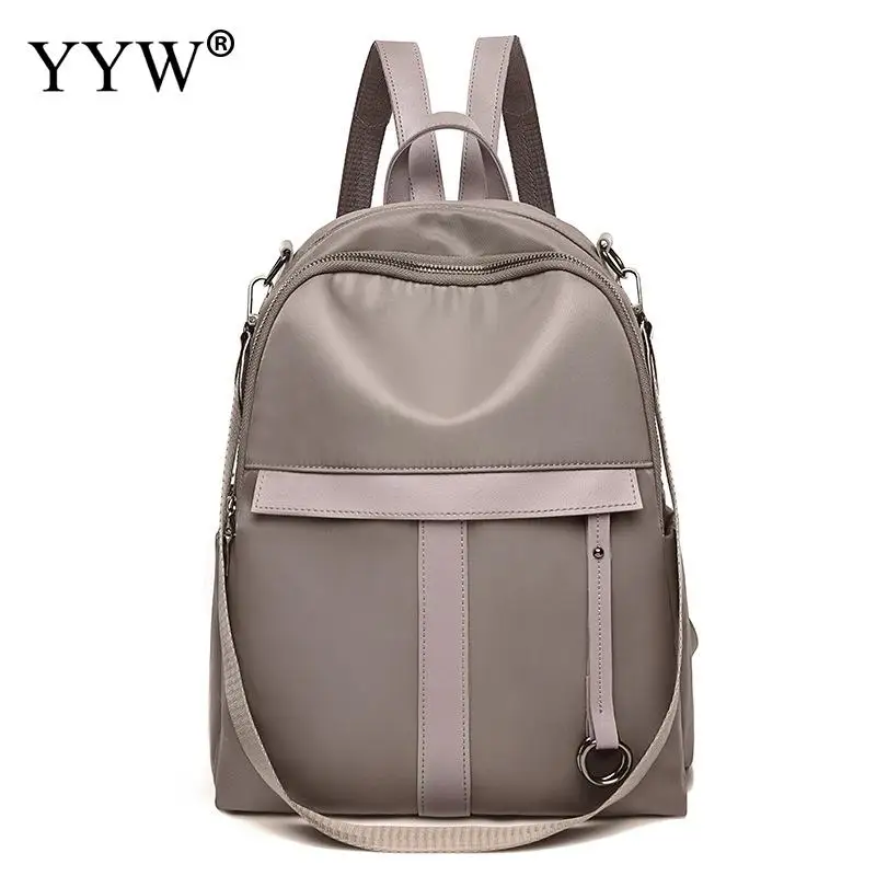 light grey Нейлоновый винтажный рюкзак, женская сумка, Большой Вместительный Повседневный Рюкзак, женский водонепроницаемый дышащий рюкзак для путешествий, сумка через плечо, ручная - Цвет: light grey