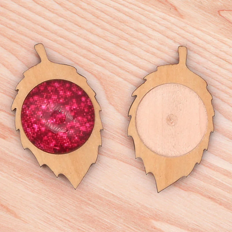 Основа для подвесок деревянная разноцветная с круглыми листами 12 мм 20 25 10 шт. |