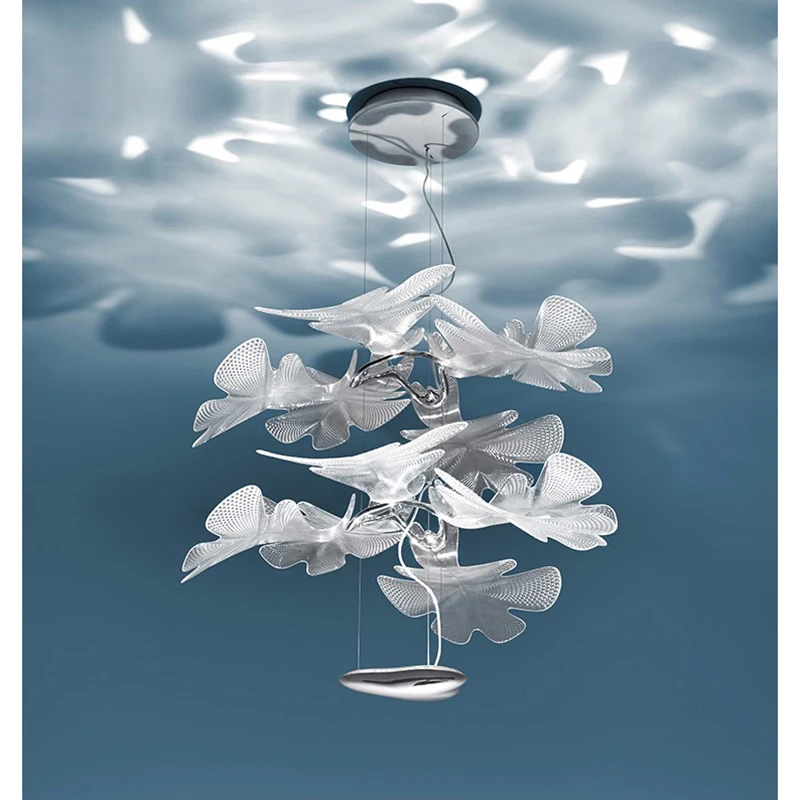

Modern Silver Flower LED Pendant Light Creative 2 Layer Suspension Lamp Living Room Art Bar Iron Restaurant Home Lighting PA0127