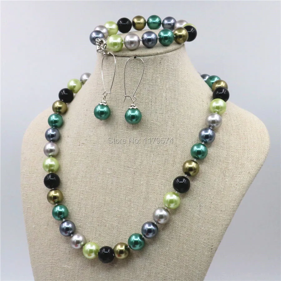 12 мм натуральные разноцветные ракушки Круглые бусины ожерелье цепочка браслет