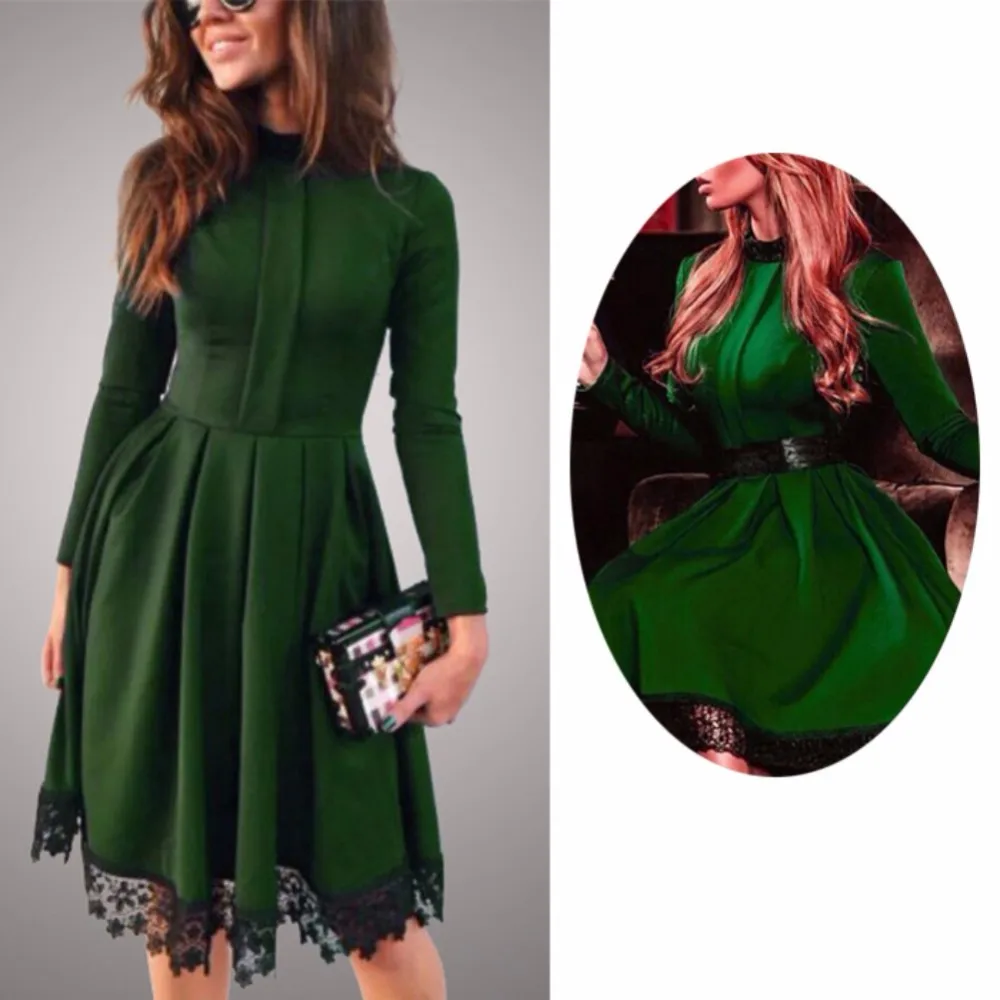 2016 Осень Зима Новая Мода Женщин Сексуальный Длинным Рукавом Тонкий колен Платья