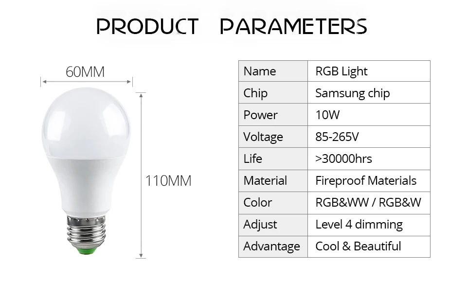 С регулируемой яркостью Bluetooth APP Управление RGB светодиодный лампы E27 RGBW/RGBWW AC85-265V Беспроводной светодиодный светильник ИК-пульт дистанционного управления Управление смарт-лампа для дома