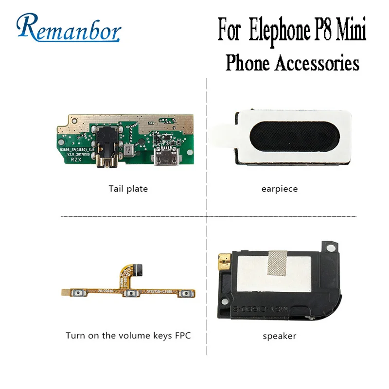 Remanbor для Elephone P8 Мини Новый громкий Динамик Мощность Кнопка Flex кабель USB