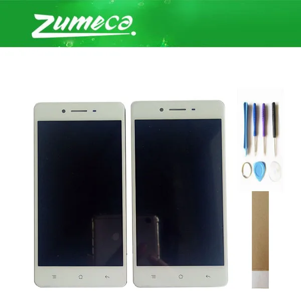 

Высокое качество 5,0 дюймов для Oppo A35 Oppo F1 ЖК-дисплей + кодирующий преобразователь сенсорного экрана в сборе запасная часть белый цвет + лента ...