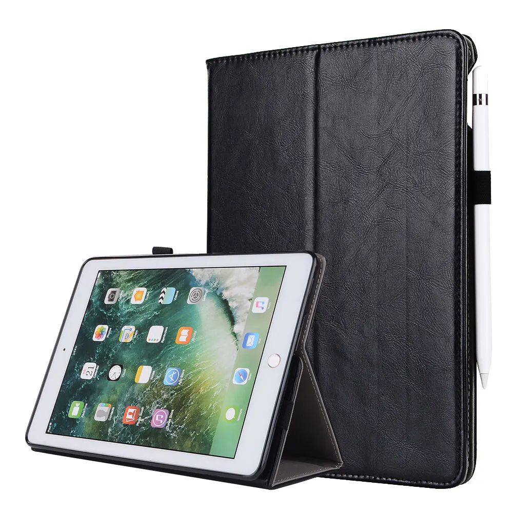 Для iPad Pro 9,7/Air 1 2 смарт-чехол для планшета высокого качества из натуральной кожи+ PU складной чехол-подставка+ отделения для карт+ держатель для карандаша - Цвет: 2