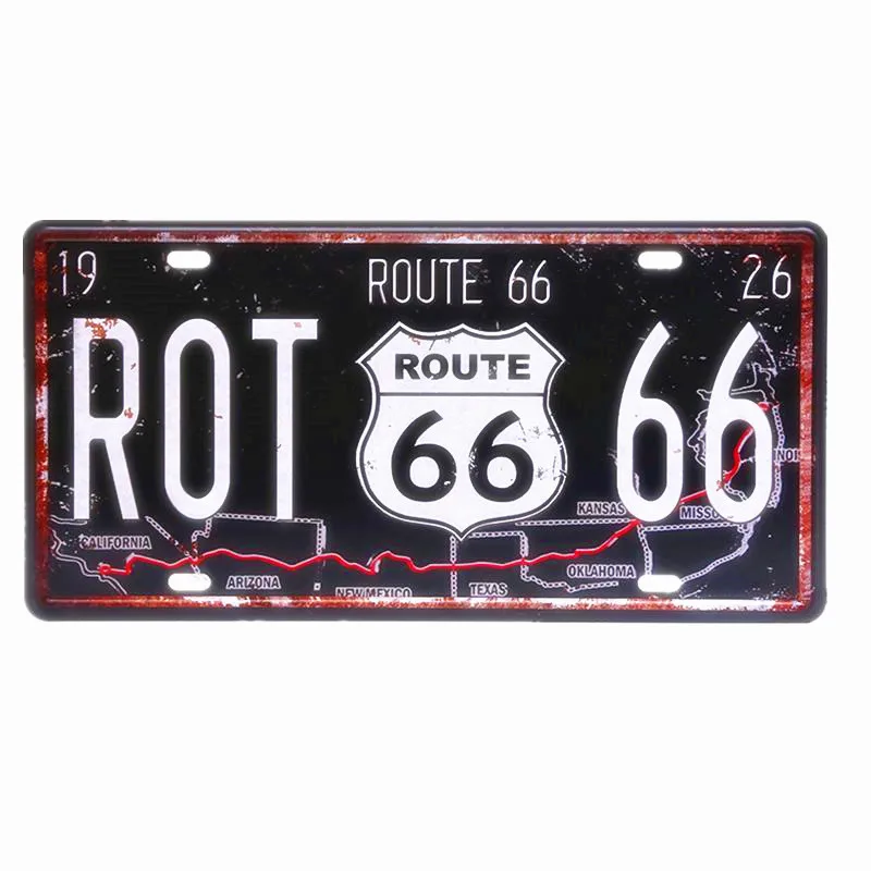 Американский винтажный металлический оловянный знак Route 66 номерной для