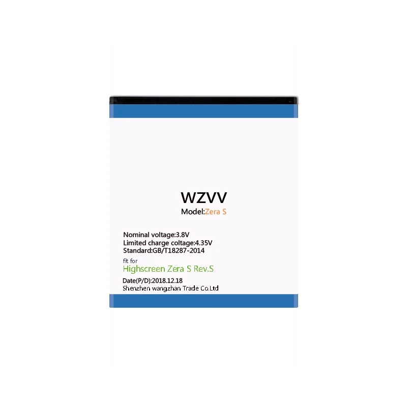 Wzvv 2600mAh Сменный литий-ионный аккумулятор для Highscreen Zera F Rev. S (57*54*4 мм) батареи