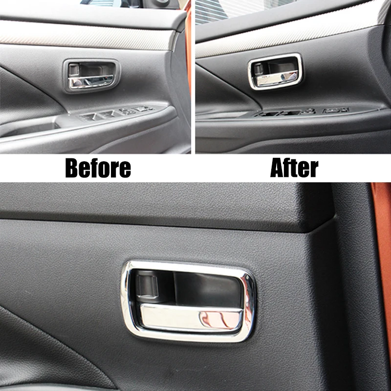Для Mitsubishi Outlander 2014 2015 2016 2017 2018 2019 хромированная для внутренней дверной ручки Catch