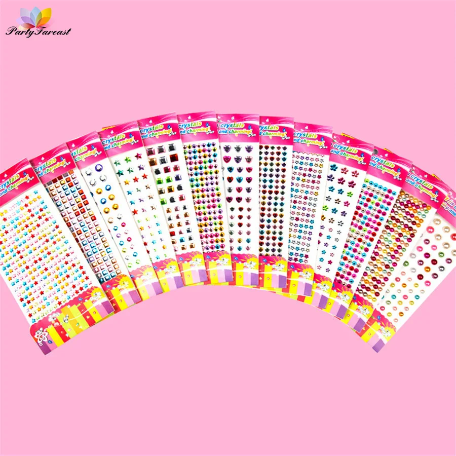 PF Детей Акрил Кристалл Горного Хрусталя Аппликация Клей для Кристаллов Круглые