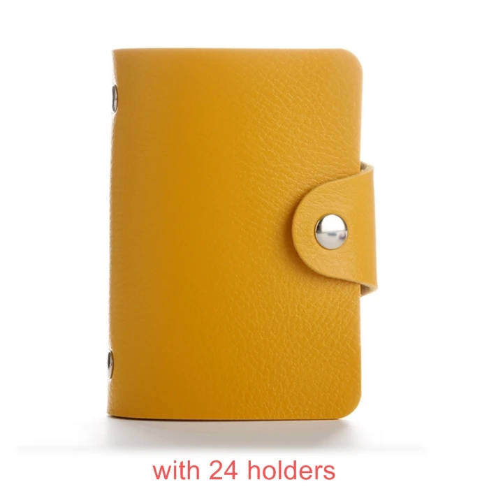 yellow card holder Из искусственной кожи держатель для карт чехол для бизнес мужчин женщин кредитный паспорт карты сумка ID паспорт карты бумажник F073 - Цвет: yellow card holder