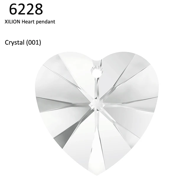 1 шт.) кристалл Swarovski 6228 XILION сердце кулон Стразы бусины для рукоделия ювелирных изделий - Цвет: Crystal (001)