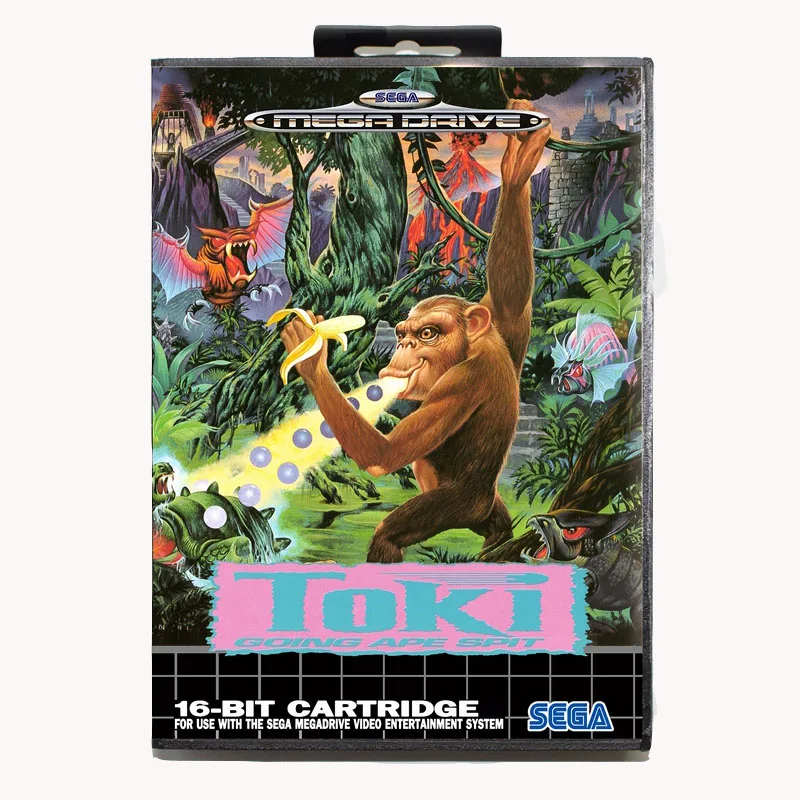 Toki going ape вертушка 16 бит для бытовой MD игровой карты с коробкой Sega Mega Drive