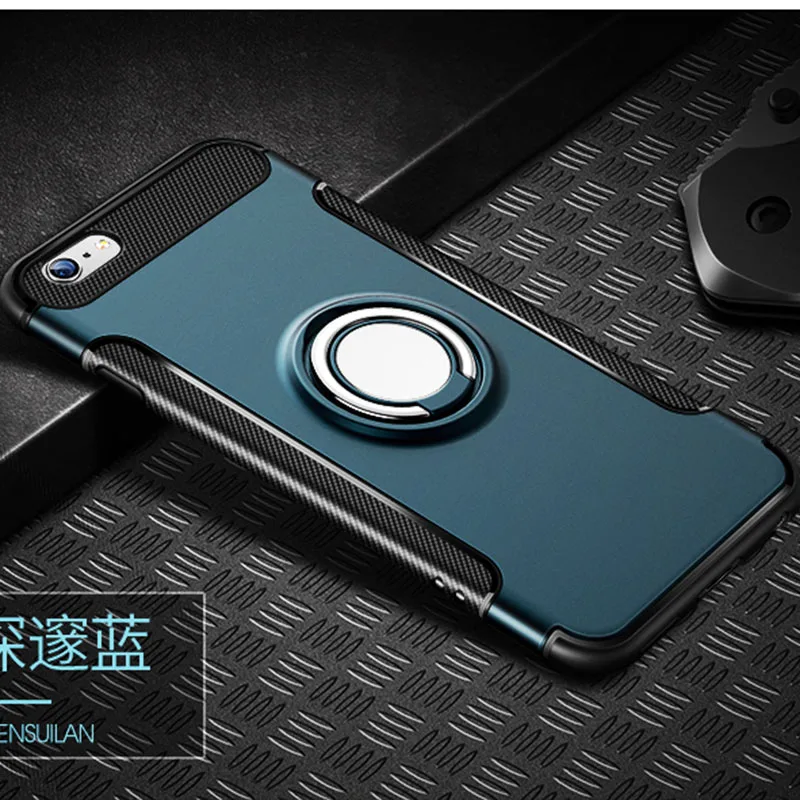 Модный чехол из ТПУ с металлическим магнитом для iPhone 7, чехол для iPhone 5, 5S, 6s, 8 Plus, X, SE, чехол с кольцом на палец, чехол