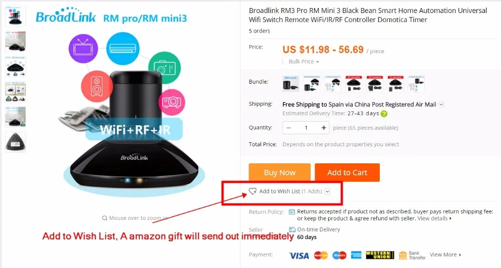 Лучший Broadlink RM3 RM Pro RM Mini3 умный дом автоматизация wifi+ IR+ RF универсальный пульт дистанционного управления интеллектуальный для ios ipad Android