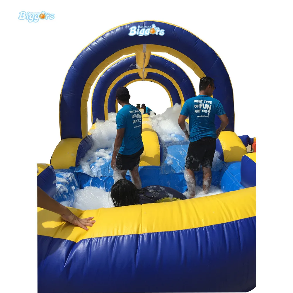 

Outdoor amusemment Soapy games Inflatable bounce house inflatable obstacle course with blowers