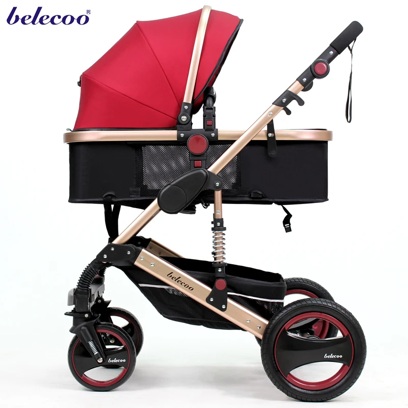 Belecoo Wiselone Deluxe коляски 2-в-1 с высоким обзором Портативный Складная практичная прогулочная коляска