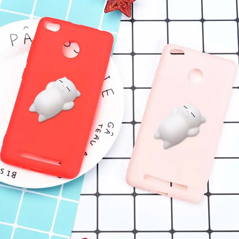 Для Xiaomi Redmi 3 S чехол Pro силиконовые милый 3D Squishy Cat Накладка для s премьер Телефонные