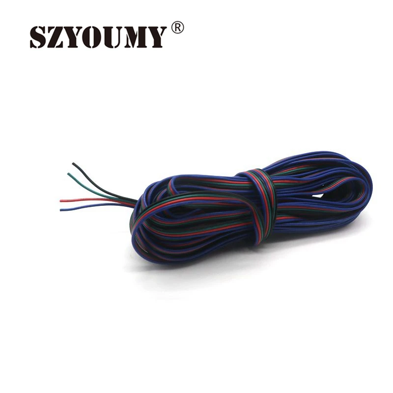 SZYOUMY 4 контактный кабель для RGB светодиодной ленты красный черный (белый) зеленый