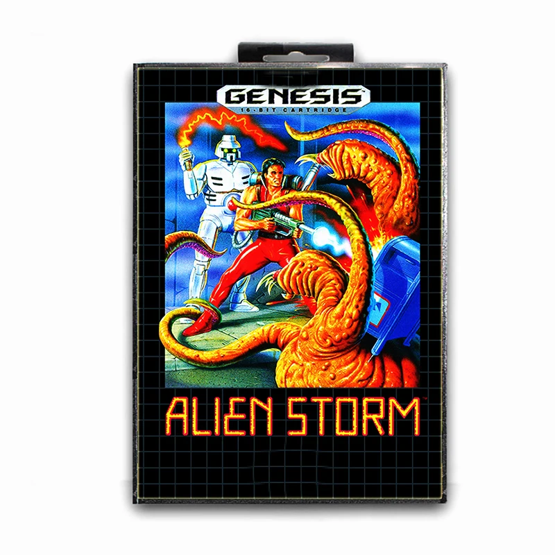 Alien Storm с коробкой для 16 битной игровой карты Sega MD Mega Drive видеоконсоли