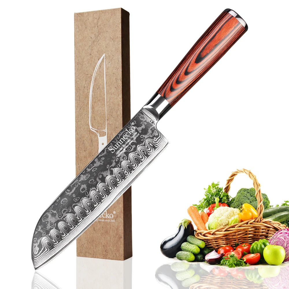 SUNNECKO 4 шт. набор кухонных ножей Santoku шеф повара Кливер нож Дамаск японский VG10 сталь