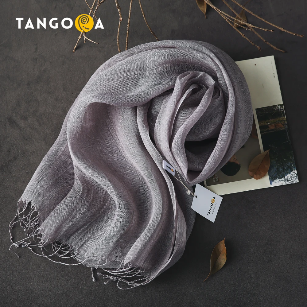100% льняные шарфы для мужчин/женщин черные однотонные 2018 зимние Дизайнерские