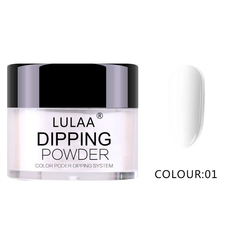 LULAA Dip порошок Набор ногтей Блеск Французский ногтей голографический лак Маникюр сухой хром пигмент погружение пудра для ногтей искусство - Цвет: 01