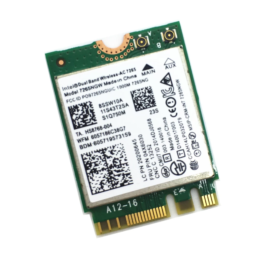 Двухдиапазонный беспроводной адаптер Intel 7265 7265ngw 802.11ac 867 Мбит/с NGFF совместим с