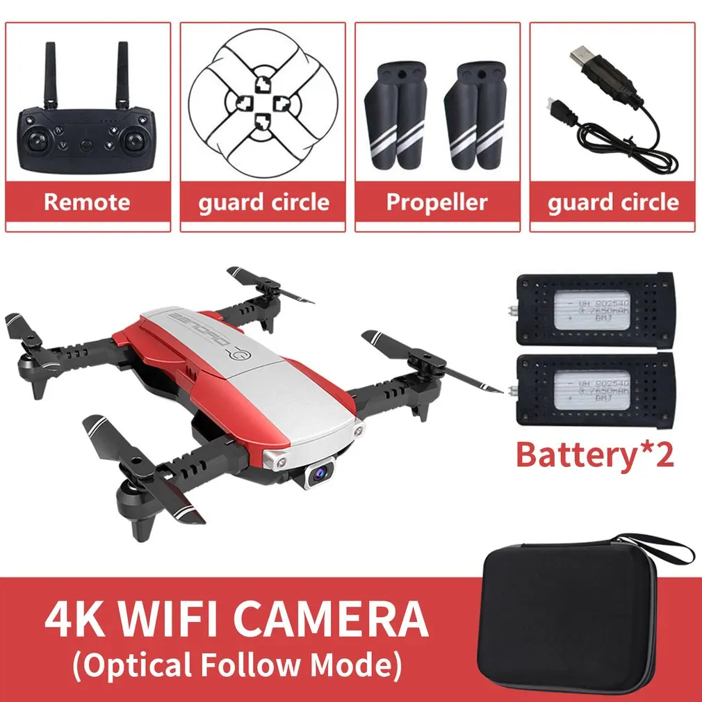 LANSENXI-NVO Квадрокоптер с HD 1080 P/4 K камерой gps Дрон 2,4G Wifi FPV RC Дрон в режиме реального времени Трансмиссия игрушка самолет - Цвет: Red 4K 2Battery