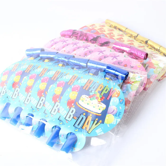 

cartoon hat 6Pcs/lot Hot Party Supplies Plastic Blowing Dragon blow roll Children Whistle Birthday Party cheer props