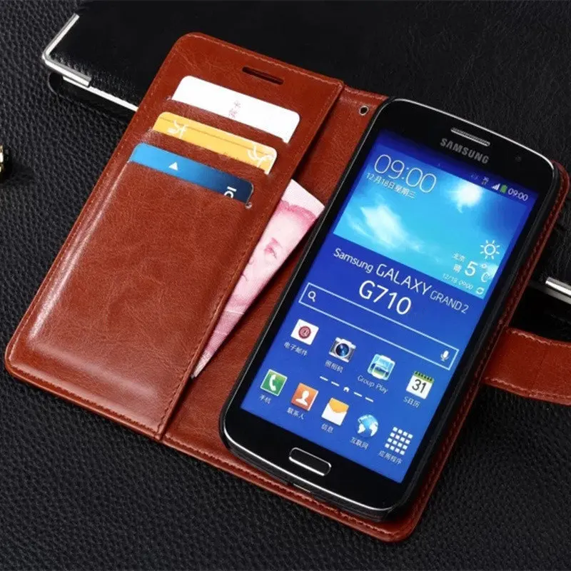 Чехол-книжка G710 для Samsung Galaxy Grand 2 Стильный флип-кошелек с отделением карт