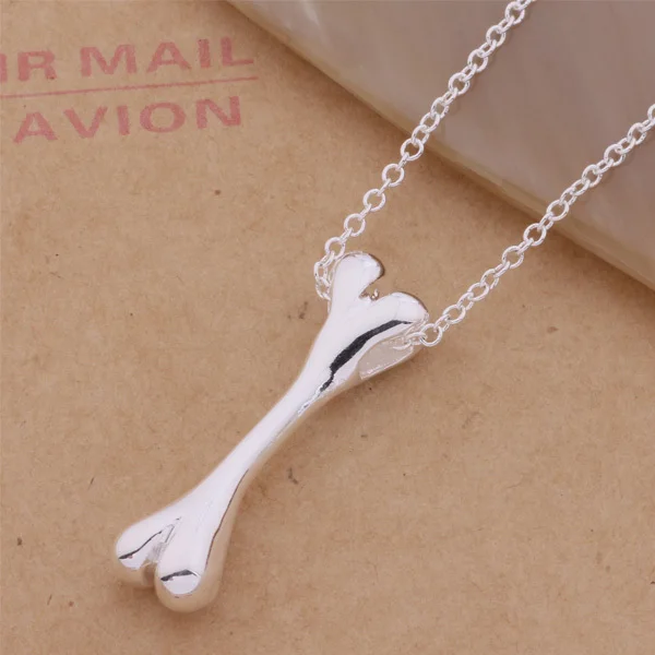 Fashion Silver color bone pendant necklace Cute gift jewelry for women wholesale price drop shipping |