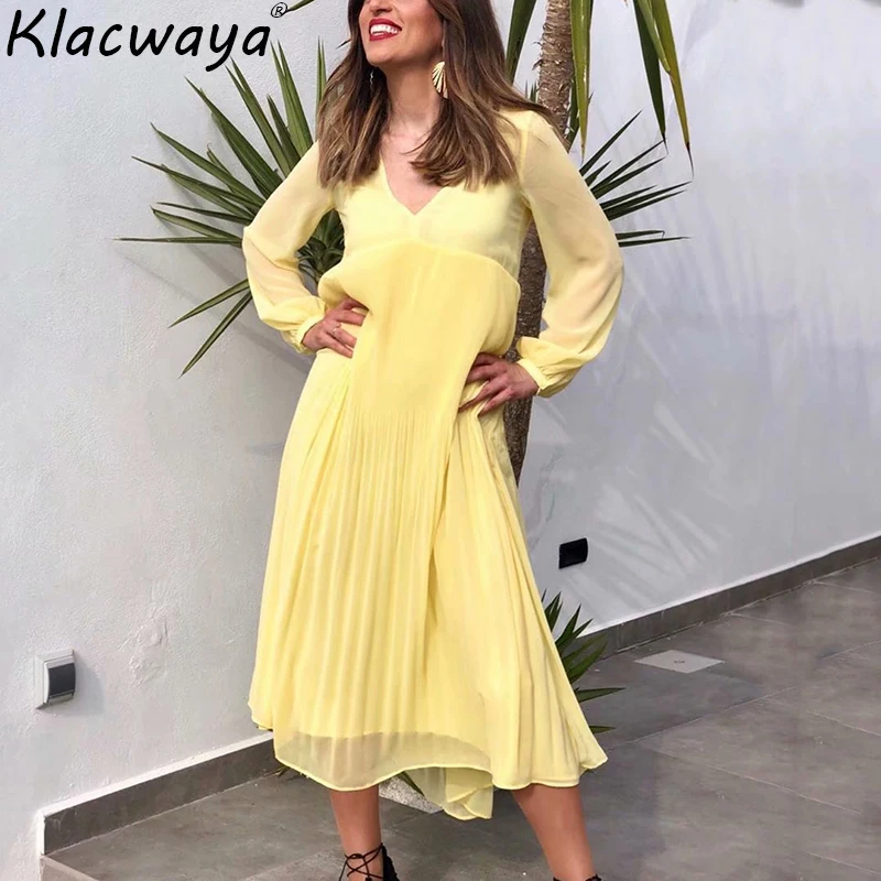 Винтажное женское шифоновое желтое платье 2019 летние пляжные женские богемные