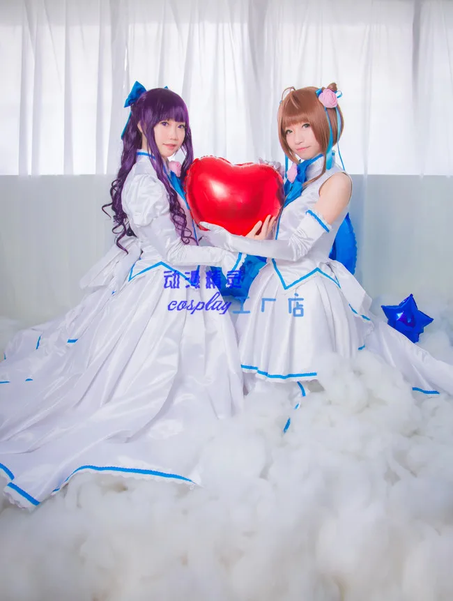 Костюм для косплея Cardcaptor Sakura kinomoto sakura and Daidouji Tomoyo магический костюм белое и синее