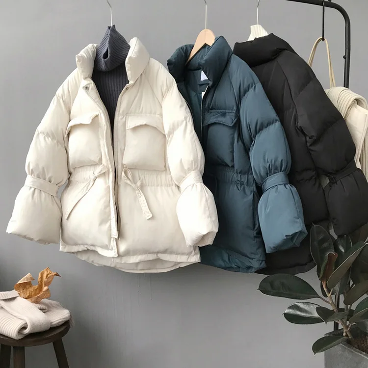 Mooirue, осенне-зимняя парка Harajuku, куртка, пальто, корейская утепленная хлопковая одежда с длинным рукавом и воротником-стойкой, хлопковая одежда
