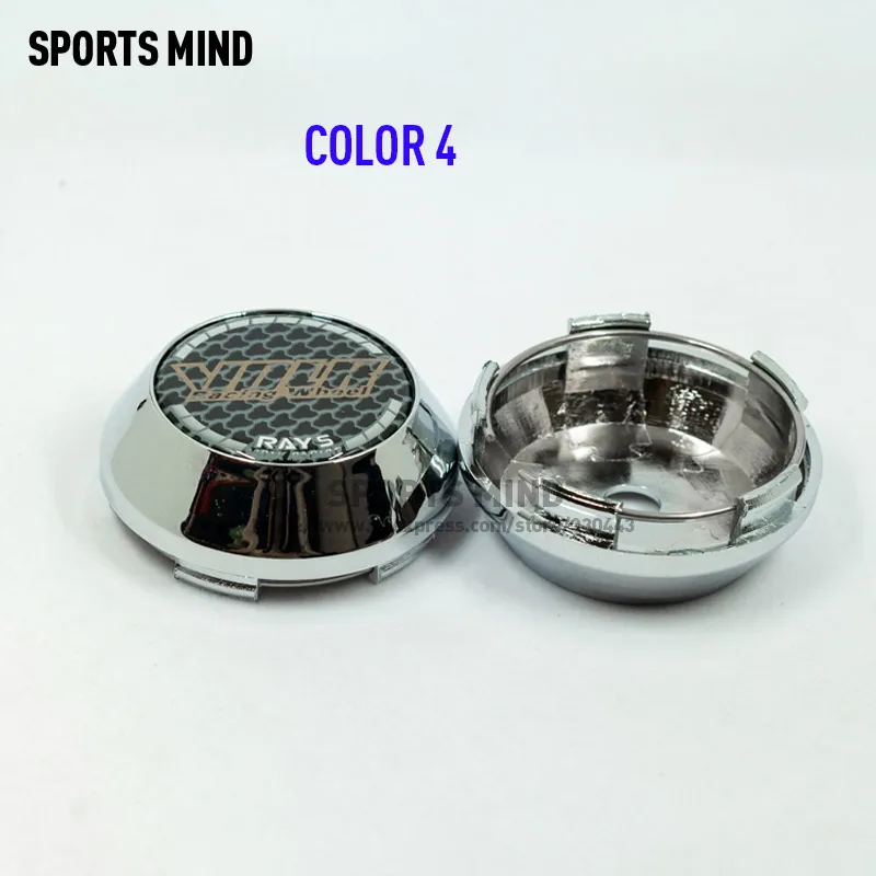 COLOR 4 4PCS/lot 65MM Car Wheel Center Caps for VOLK RAYS JAPAN VOLK RACING WHEEL Emblem Logo CE28 Rim TE37 Tokyo Time Attack - Цвет: COLOR 4