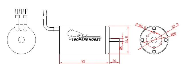 Леопардом хобби LBP5692 бесщеточный inrunner 5692 1090KV 730KV 540KV 1340KV 1000KV 4-х полюсной двигатель для RC 1/4 1/5 автомобиля 1 м-1,8 м лодка