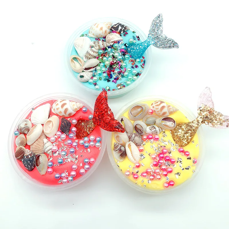 Подводный мир Slime оболочки фасона рыбий хвост Аксессуары Украшения для детских