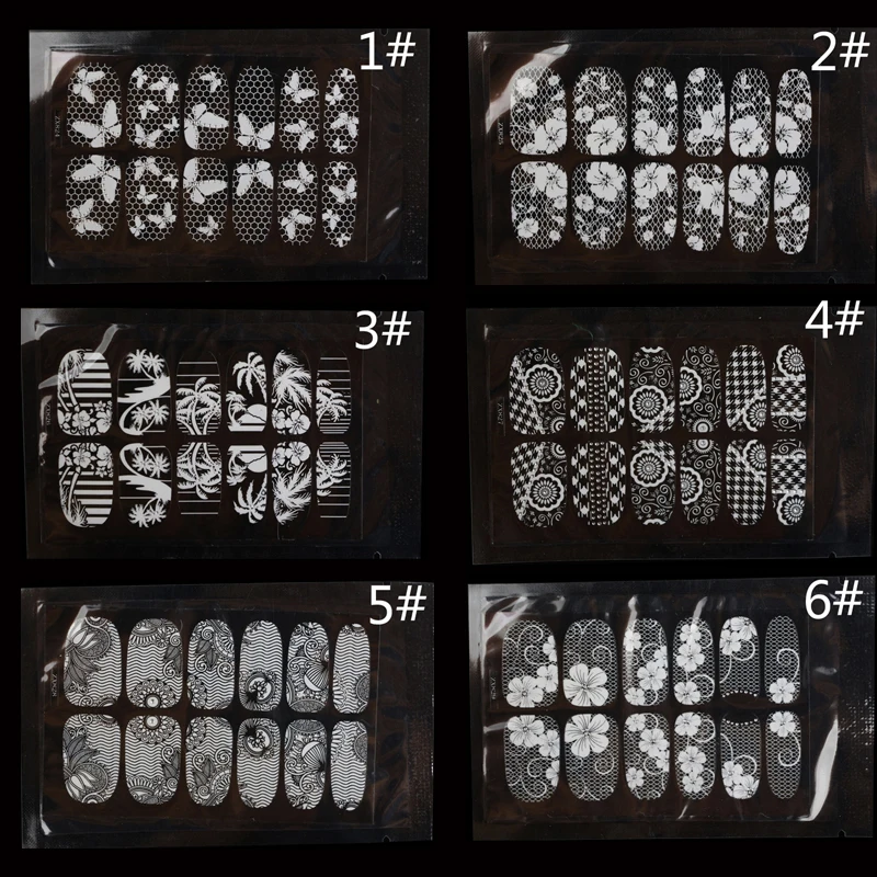 Новое поступление 1 лист 3D французский стиль белое кружево с бриллиантами