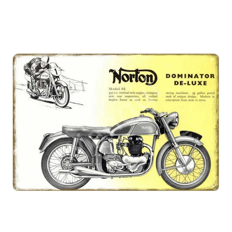 NEW0282A Ретро Norton Motorcycle Декор металлический плакат оловянные знаки для паба автомобиля клуба бара гаража магазина украшения дома стены искусства Carft подарок YQZ084 - Цвет: NEW0282A