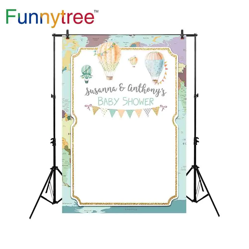 Фон Funnytree для фотосъемки детей в честь рождения ребенка воздушный шар Золотая