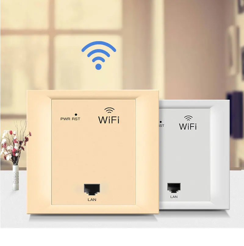 Ретранслятор 86 pannel AP type 2,4G 300Mbps Беспроводной маршрутизатор для путешествий wifi в стене точка доступа poe 24V дополнительный цвет белое золото